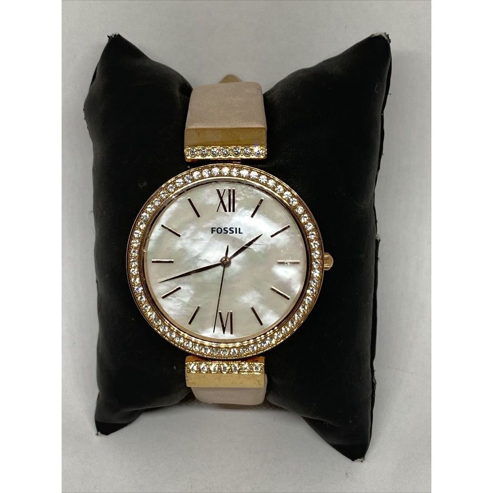 Fossil Madeline ES4537 Women Blush Leather Analog Dial Quartz Wrist Watch JK884